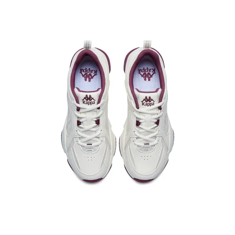 Kappa Anti Slip Wear Resistant Low Top Running Shoes Unisex White Red-3