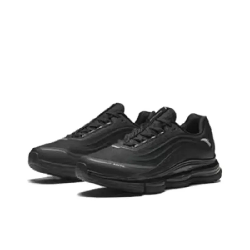 Anta Cushioned Wear Resistant Breathable Coverage Low Top Running Shoes Men's Black-1