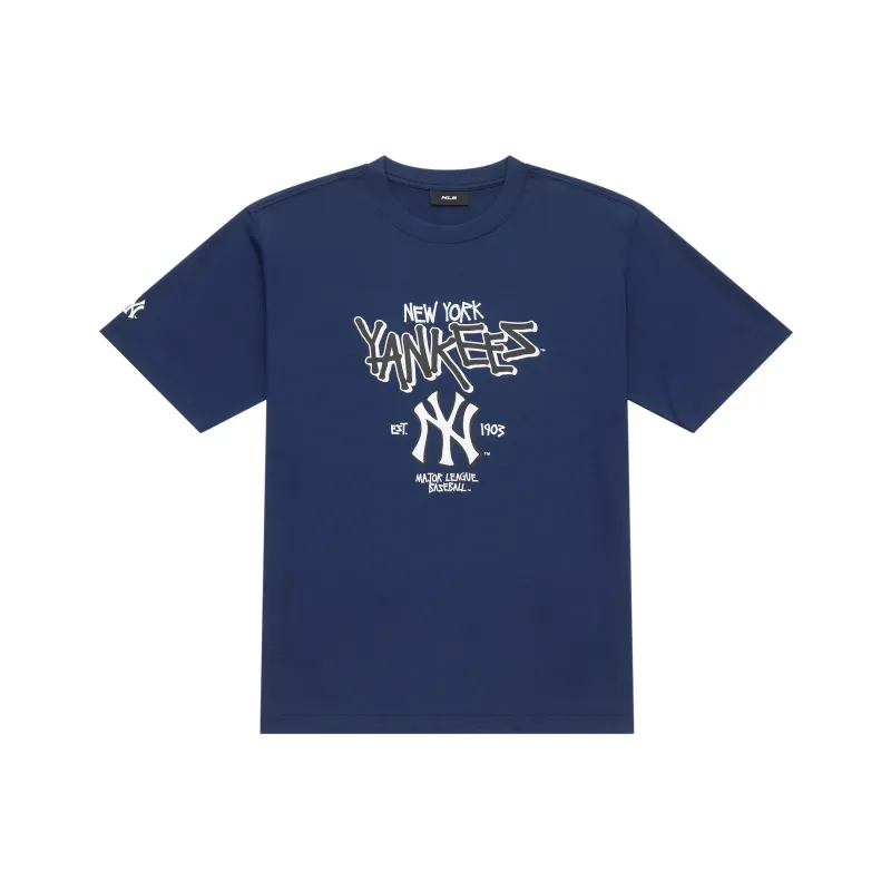 MLB New York Yankees Basic Collection SS25 T Shirt Unisex Navy Blue-0