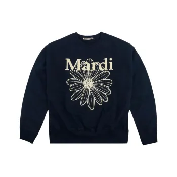 MARDI MERCREDI Flower Sweatshirt Oatmeal/Green