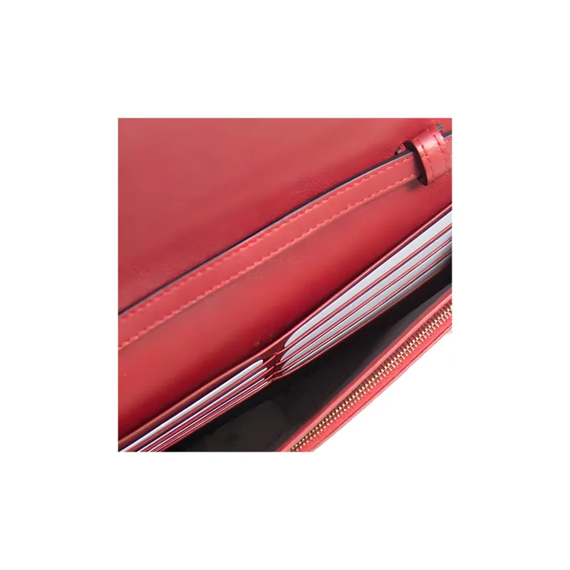 GUCCI Leather Shoulder Bag Crossbody Bag Women's Red-4