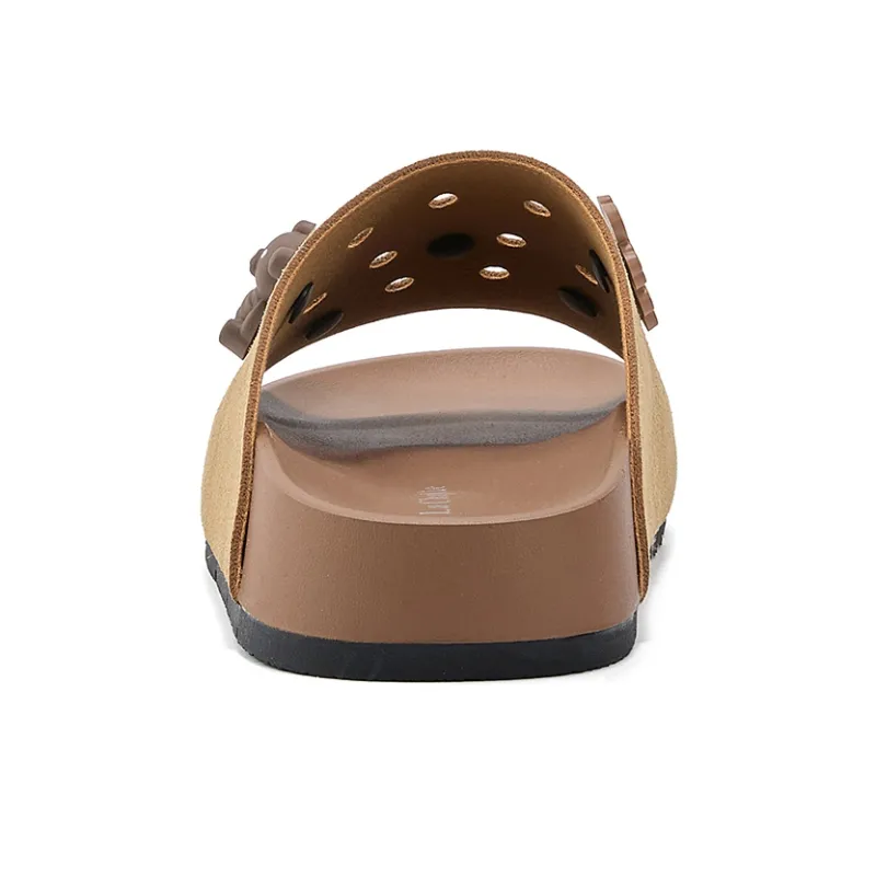 La Chapelle Quiet Quick Dry Slide Slippers Women's Light Brown-3