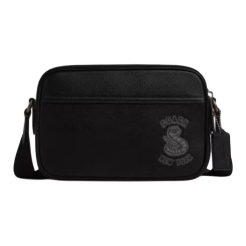 COACH Graham Cow Leather Shoulder Bag Medium Size Men's Black