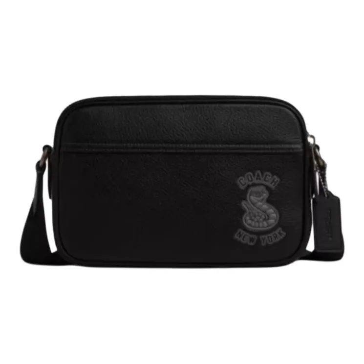 COACH Graham Cow Leather Shoulder Bag Medium Size Men's Black-0