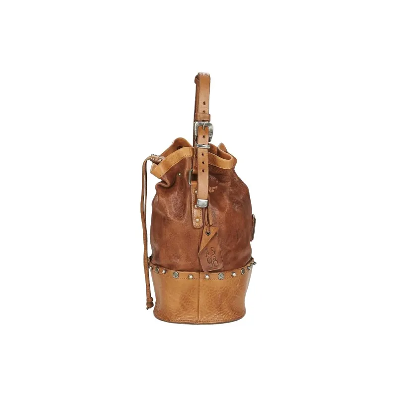 AirStep Cow Leather Shoulder Bag, Crossbody Bag, Handbag Medium Size Women's Brown-2