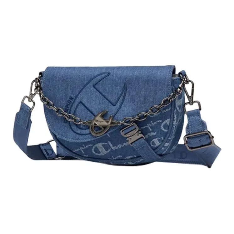 Champion Fabric Saddle Bag, One Shoulder Handbag Small Size Women's Multicolor-5