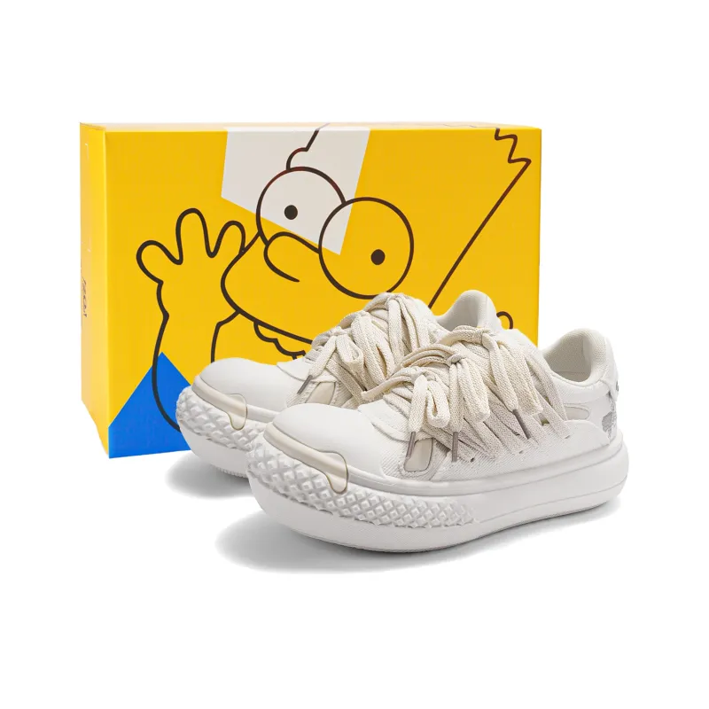 The Simpsons Canvas Shoes Unisex Low Top Black/Vanilla Ecru/Beige Black-6