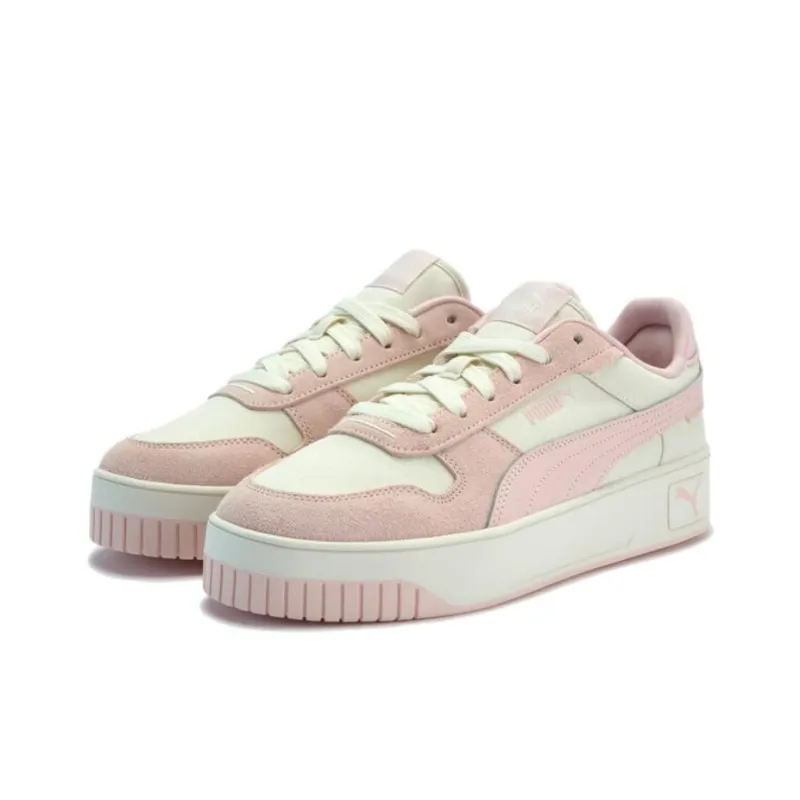 PUMA Carina Street Anti Slip Wear Resistant Low Top Skateboard Shoes Women's White Pink-2