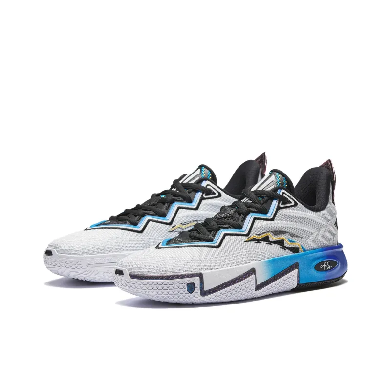 Anta KAI 2 Cushioning, Abrasion Resistant, And Resilient Properties Low Top Basketball Shoes Men's White Black Blue-2