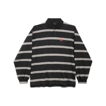 Balenciaga Polo Shirt Loose Fit Men's Charcoal Gray