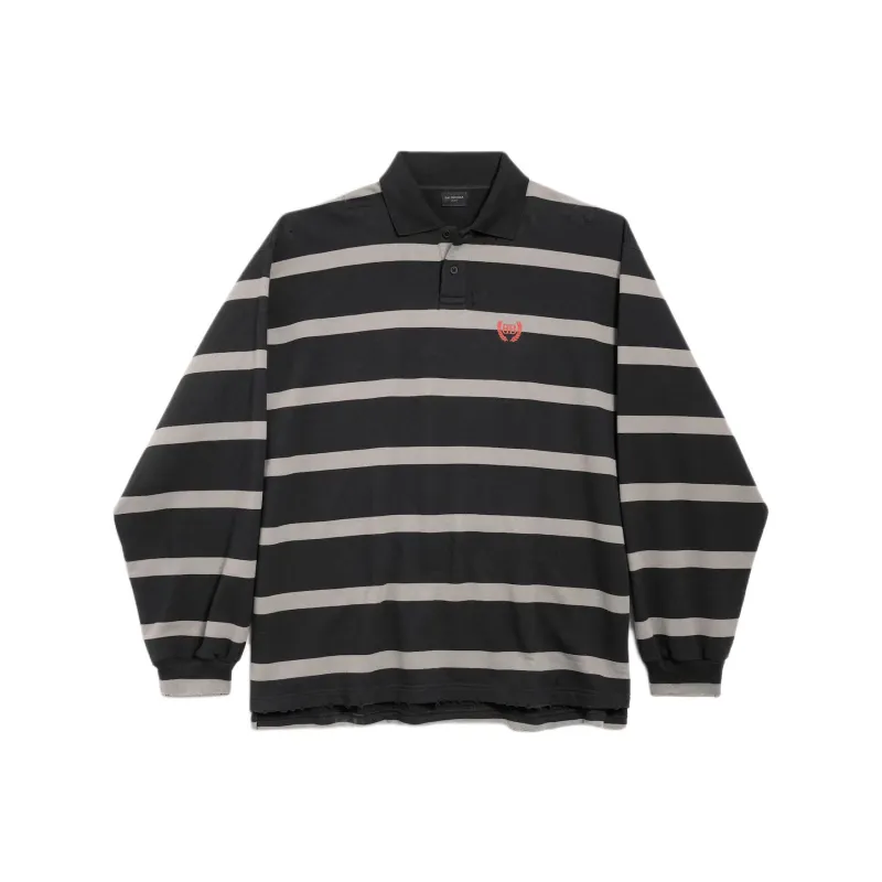 Balenciaga Polo Shirt Loose Fit Men's Charcoal Gray-0