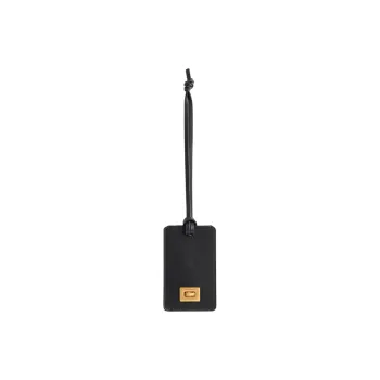 Balenciaga Rodeo Cow Leather Luggage Tag Women's Black