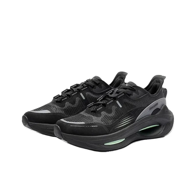 QIAODAN Star Anti Slip Wear Resistant Low Top Casual Shoes Men's Black-2