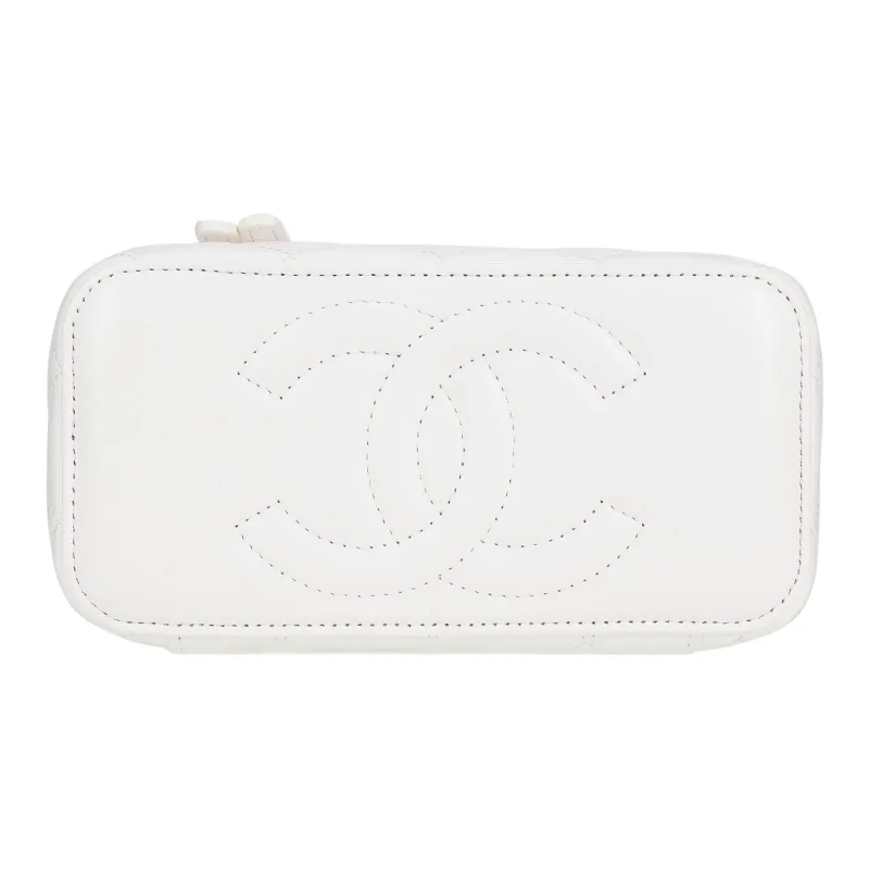 CHANEL Sheepskin Little Golden Pillar Golden Ball Crossbody Bag, Shoulder Bag Women's White-3