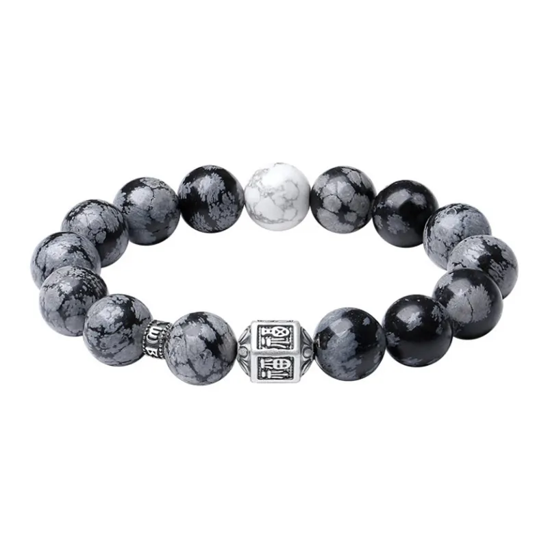 Asia Star Snowflake Obsidian Bracelets Men's-0