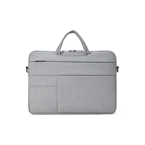 BOSTANTEN Fabric Briefcase Men's Light Gray/Lake Blue