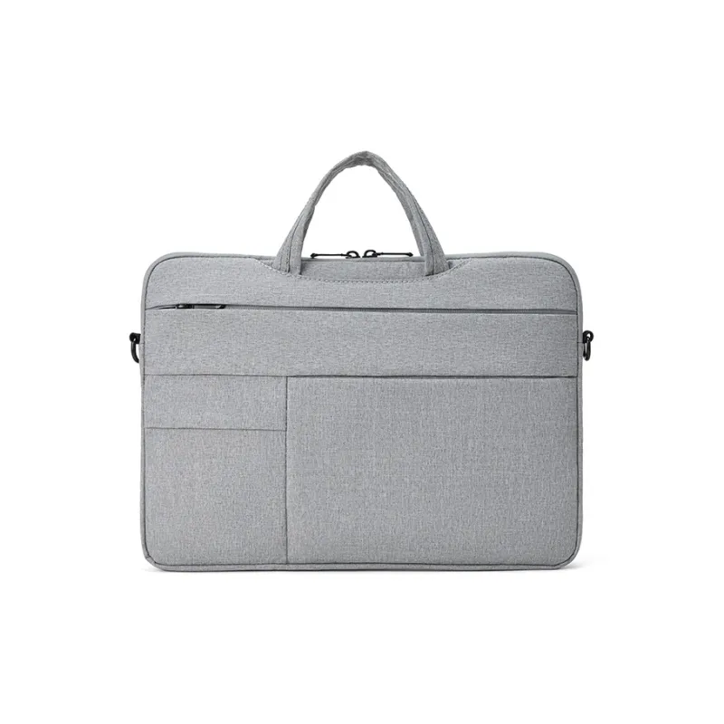 BOSTANTEN Fabric Briefcase Men's Light Gray/Lake Blue-0