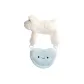 White Puppy Blue Heart