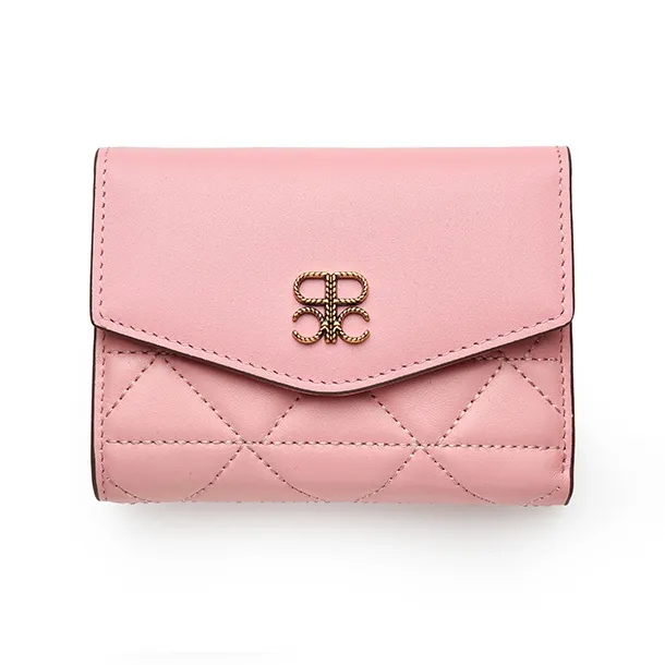 PIERRE CARDIN Cow Leather Wallet Regular Women's Black/Pink-1