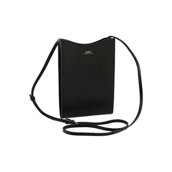 A.P.C Jamie Cow Leather Crossbody Bag, Shoulder Bag Men's Black