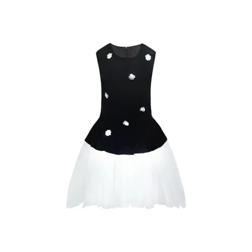Incolore Sleeveless Dress Women's Black+White