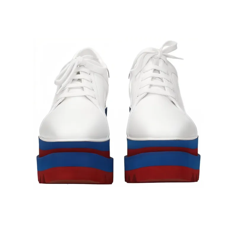 Stella McCartney Elyse Wedge Heel Platform Shoes Women's White-3