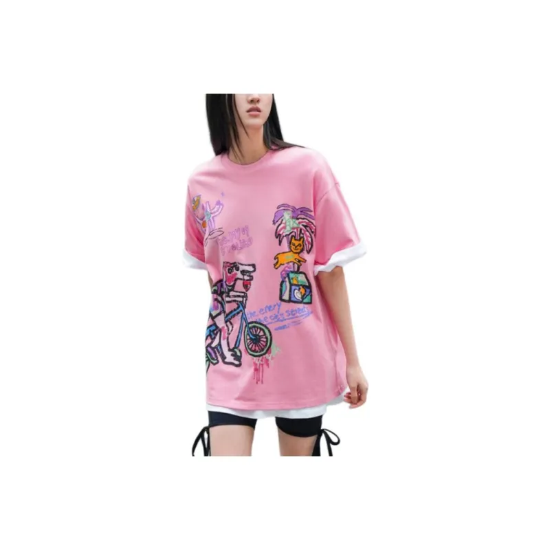 URBAN REVIVO T Shirt Women's Cool Pink-2