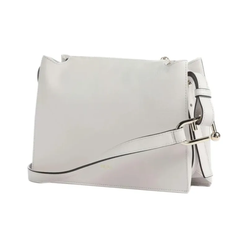 Furla Grain Texture Leather Shoulder Bag Crossbody Bag Small Size Women's Cotton Candy White-1