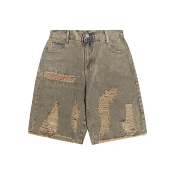 CariteSport Denim Shorts Men's Yellow Mud