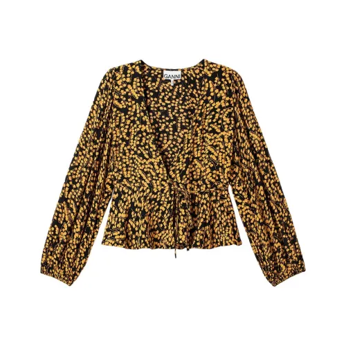 GANNI Shirt Women's Black/Yellow