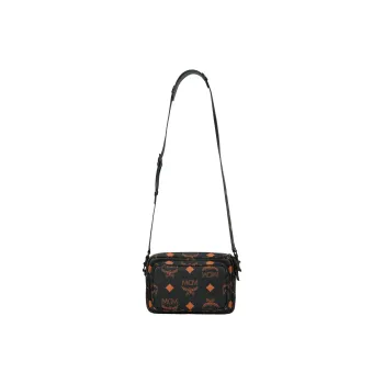 MCM Canvas Sling Bag Trumpets Unisex Black