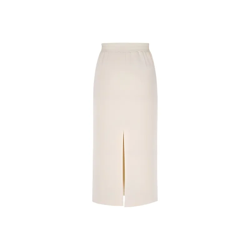 IDPAN Casual Long Skirt Women's Beige-1