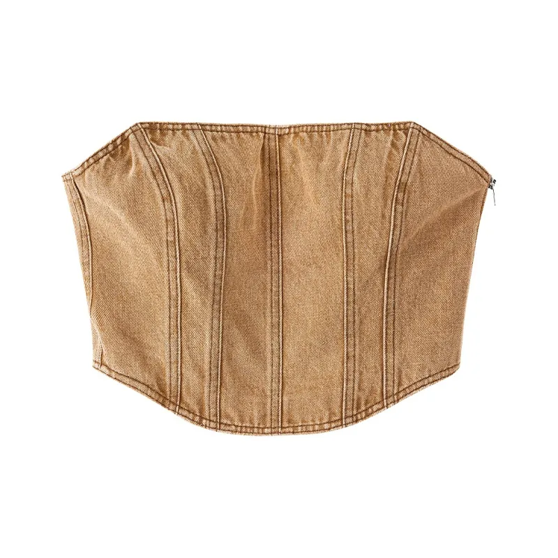 Miss Sixty Strapless Top Women's Khaki-0