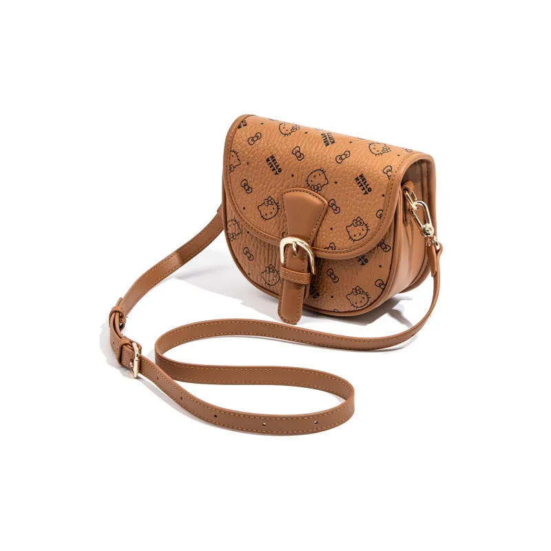 MESUCA Sanrio Hello Kitty Collaboration Kitty Series PU Crossbody Bag, Shoulder Bag Women's Pink/Brown/Milk Tea-8