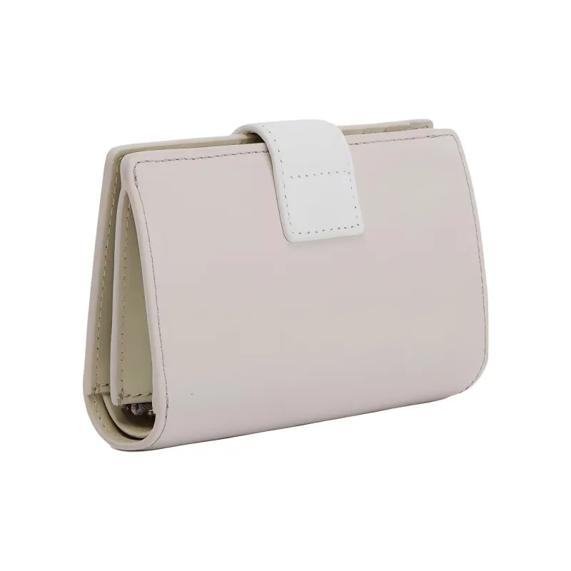 Furla Sofia Grainy Leather Card Holder Clutch Wallet Medium Size Women's Gray-1