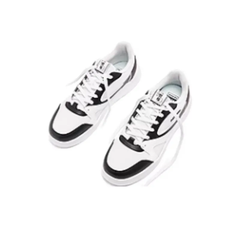 QIAODAN Slip Resistant And Breathable Low Top Skateboard Shoes Men's White Black-3