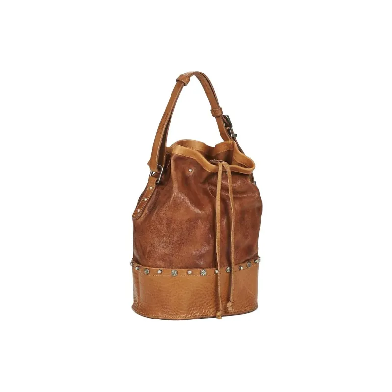 AirStep Cow Leather Shoulder Bag, Crossbody Bag, Handbag Medium Size Women's Brown-1