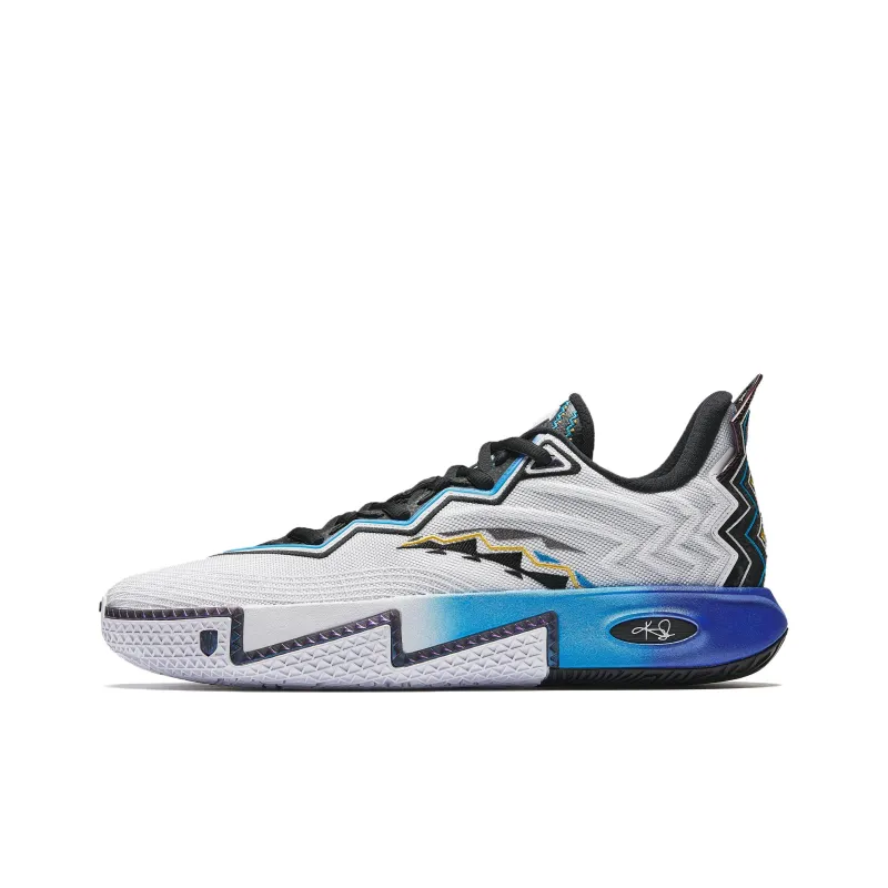 Anta KAI 2 Cushioning, Abrasion Resistant, And Resilient Properties Low Top Basketball Shoes Men's White Black Blue-0