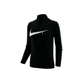Nike Swoosh Run L/S T shirt Black/White