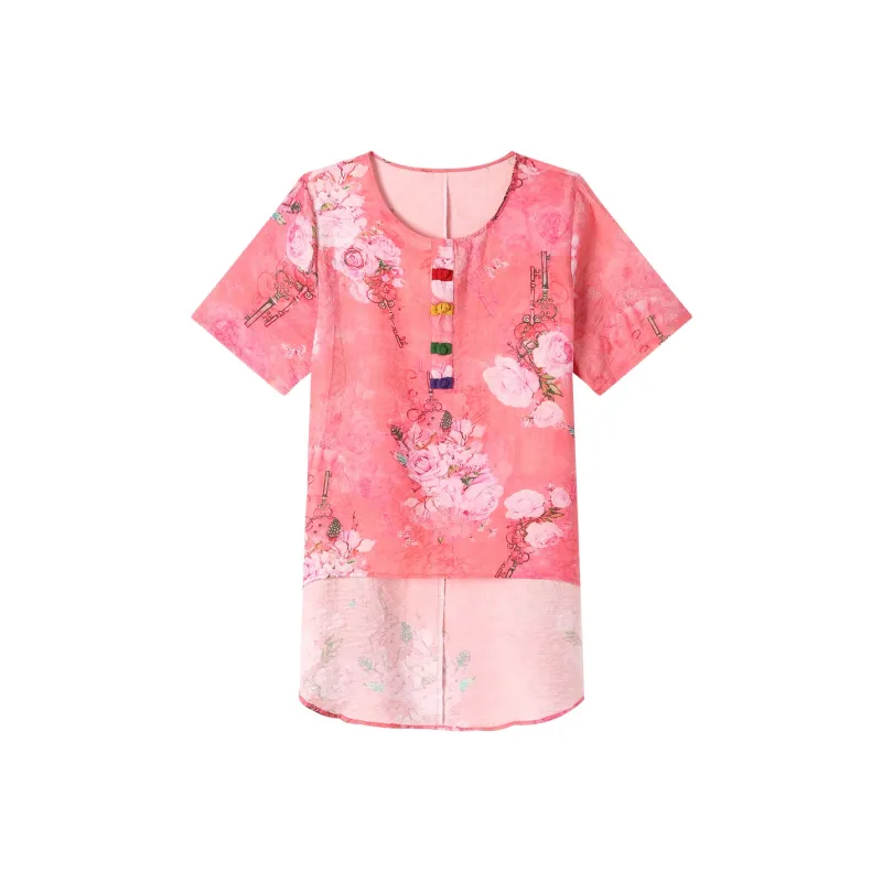H YXIANG Chiffon Shirts Women's-3