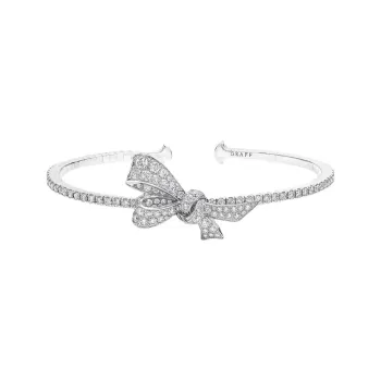 Graff 18K White Gold, White Diamond Bangles Unisex Silver