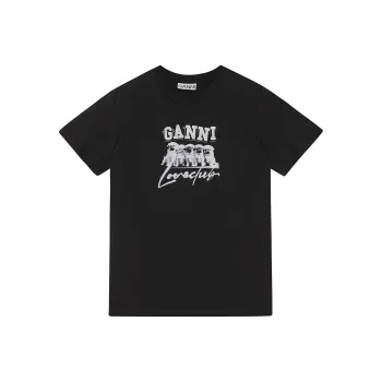 GANNI Thin Jersey Puppy Love Relaxed T Shirt