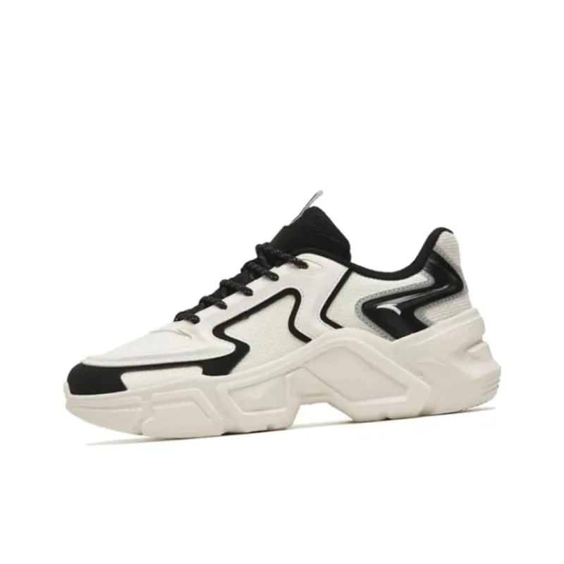 Anta Anti Slip Wear Resistant Low Top Chunky Sneakers Women's White Black-2