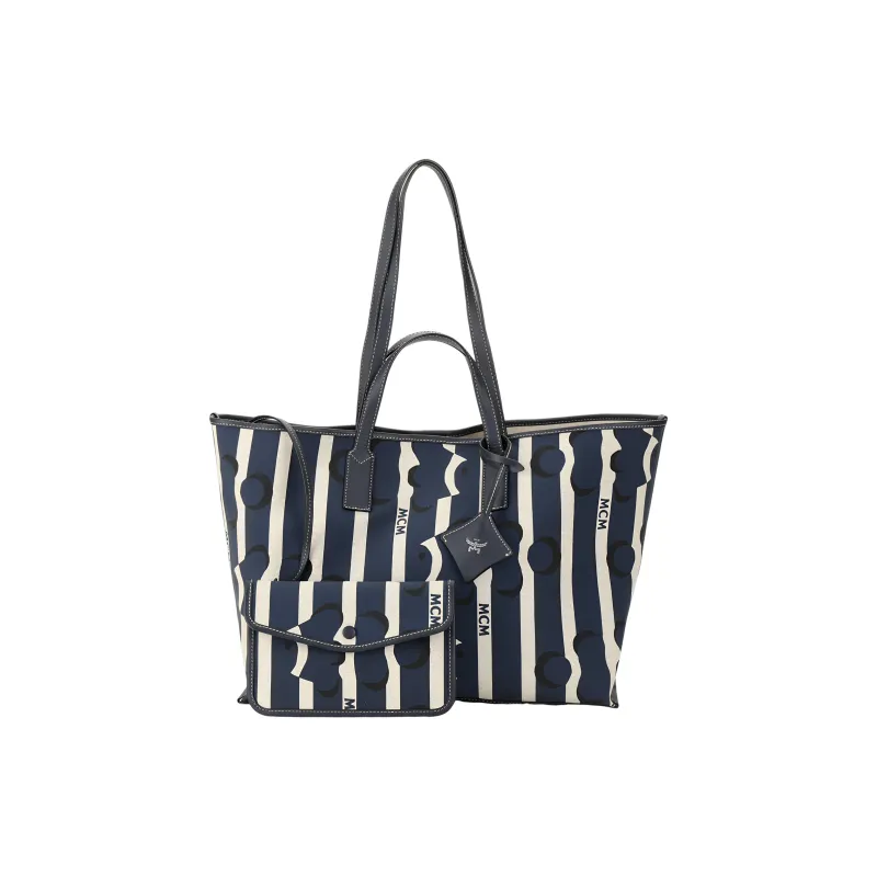 MCM Printed Canvas Canvas Bag Handbag Clutch Shopping Bag Medium Size Women's Sky Blue-0
