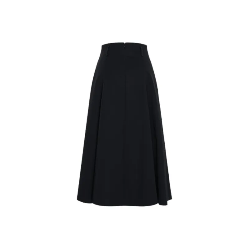 IDPAN Casual Long Skirt Women's Black-1