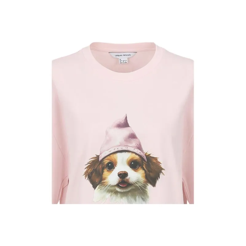 URBAN REVIVO T Shirt Women's Pastel Pink-4