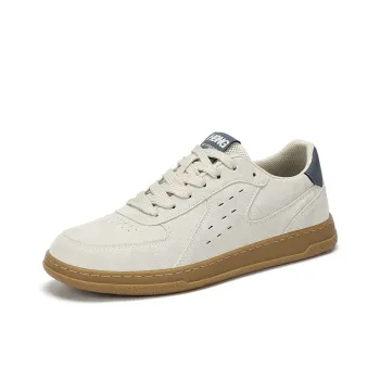 RED DRAGONFLY Flat Shoes Wear resistant And Lightweight Low Top Casual Shoes Men's Beige Gray
