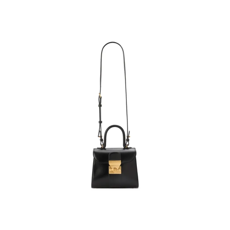 Clannad Cow Leather Shoulder Bag, Crossbody Bag, Handbag Small Size Women's Black-3