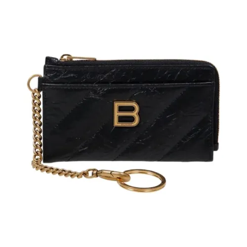 Balenciaga Calfskin Card Holder Women's Black