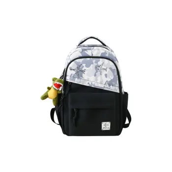 Three Ducklings Nylon Backpack Men's Black/Gray/Blue